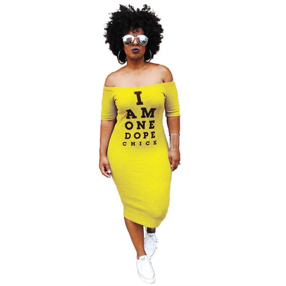 “I Am One Dope Chick” Women’s Bodycon Dress. - Picture 1 of 13